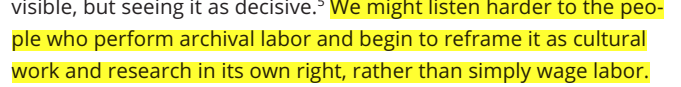 brimwats's tweet image. we could...IF we "listen harder to the people who perform archival labor and begin to reframe it as cultural work and research in its own right, rather than simply wage labor"

LOUDER FOR THOSE IN BACK #archives #critarch #library