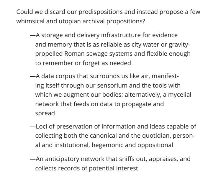 brimwats's tweet image. Prelinger then proposes some utopian ideals:

good stuff here for #critcat #critlib and #critarch discussion #tweetvaluation