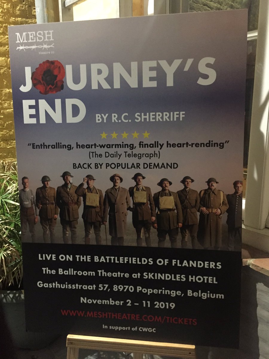 Colette McCourt (@colettemccourt1) on Twitter photo Myself and some of the other #CWGFInterns have just been to see Journey’s End, and what an incredible performance it was. So unbelievably moving! Lovely to see a wee donation box for the CWGF too! Myself and some of the other #CWGFInterns have just been to see Journey’s End, and what an incredible performance it was. So unbelievably moving! Lovely to see a wee donation box for the CWGF too!
