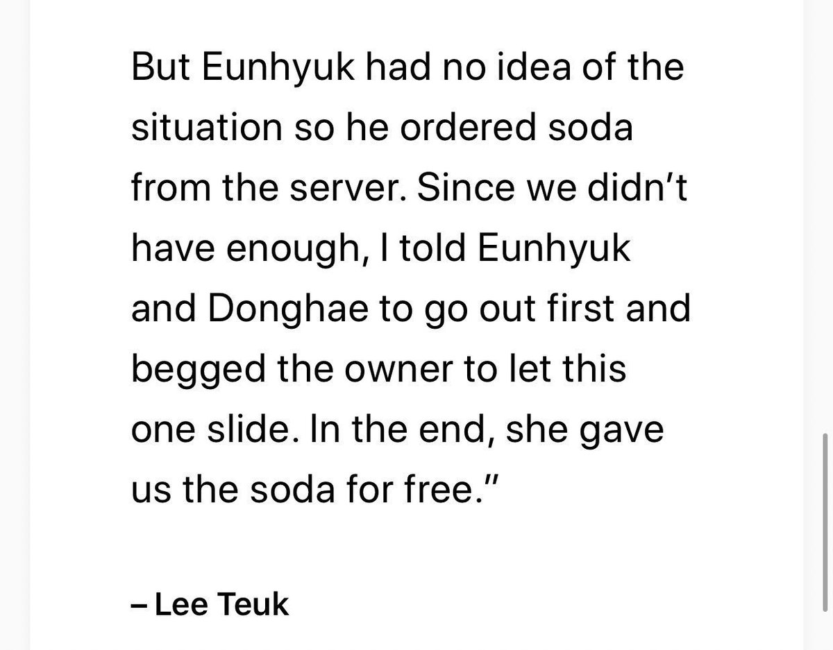 When they couldn't even afford money for their meals leeteuk proved that he's the best leader and took care of the members as if they were his sons