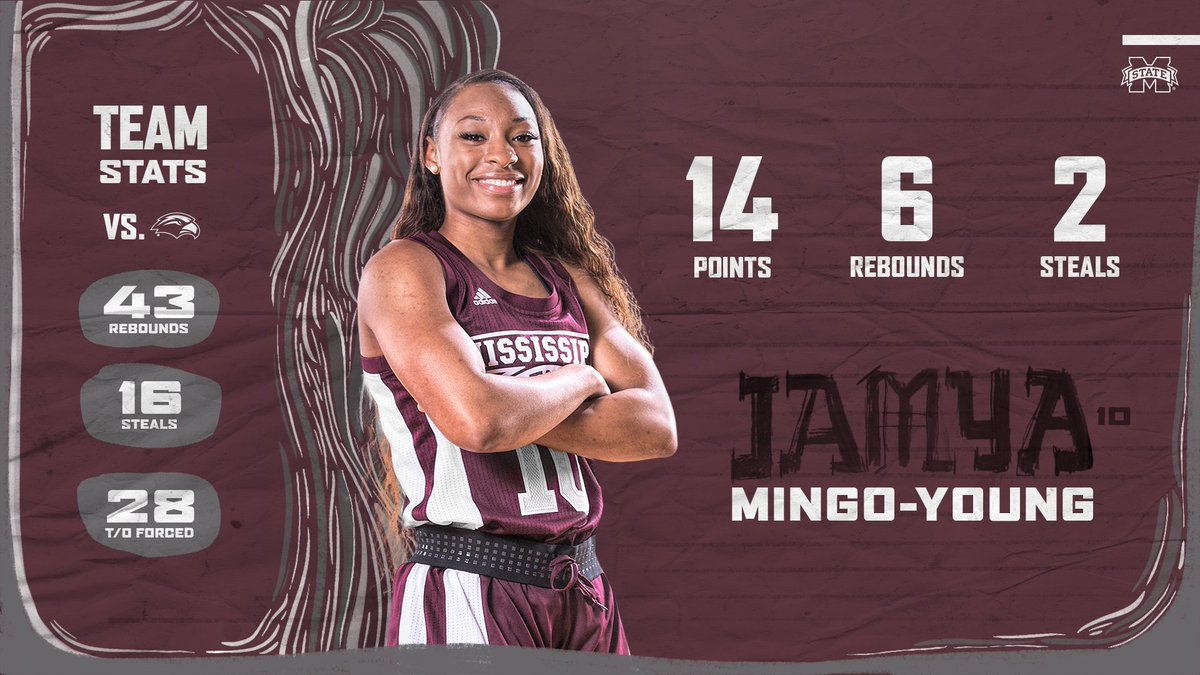 Mississippi State Women's Basketball (@hailstatewbk) on Twitter photo How’s that for a first game?
JaMya Mingo-Young didn’t show a hint of freshman jitters today!
#HailState🐶 | <a href="/jamyamy4/">JaMya Mingo-Young™</a> How’s that for a first game?
JaMya Mingo-Young didn’t show a hint of freshman jitters today!
#HailState🐶 | <a href="/jamyamy4/">JaMya Mingo-Young™</a>