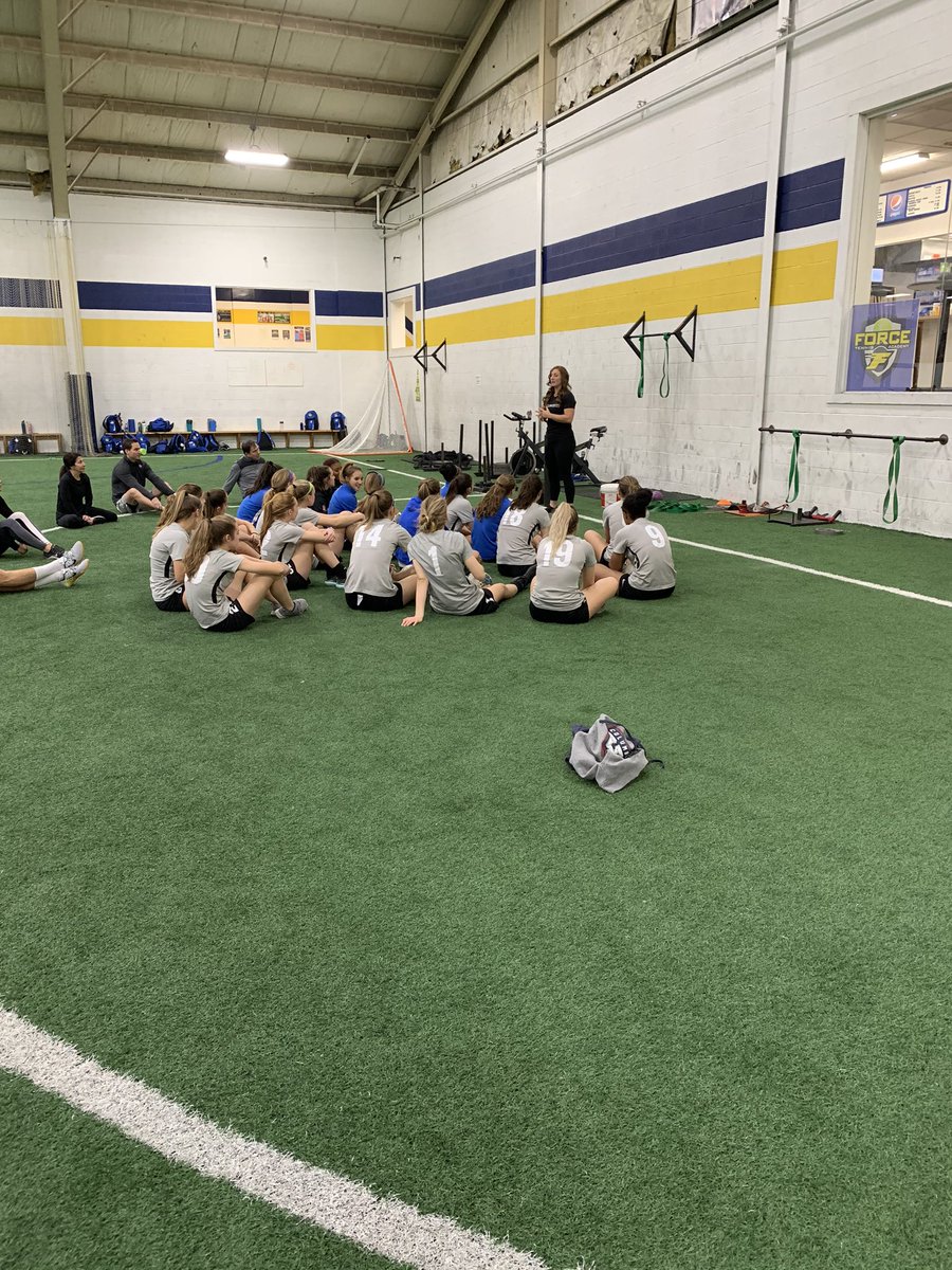 Today we brought in mobility specialist- Morgan Hayes. She worked with our Development Academy girls and some of our active adults. So many simple and effective things we can do to keep our joints healthy and bodies performing at an optimal level. Thanks Morgan!