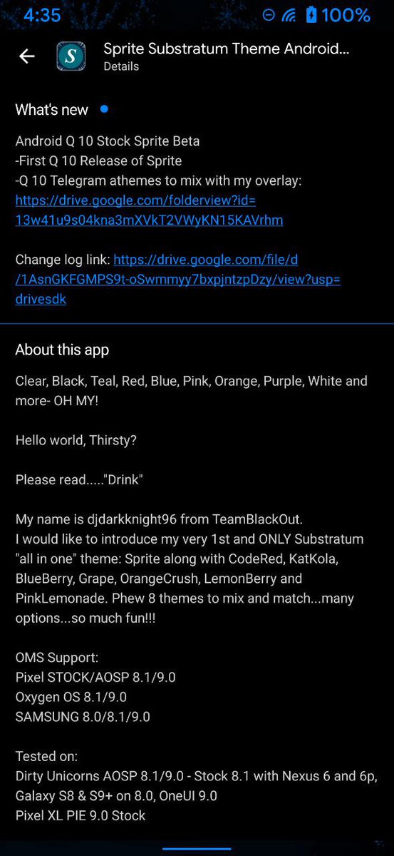 djdarkknight96's tweet photo. #SpriteUpdate SpriteQBeta Pixel stock only "AOSP Q use at your own risk"
SpriteSubstratum and SpriteOneUI Synergy change logs and link. Many many changes rebuild all overlays. Join my telegram for help!
Normal:
https://t.co/OmRLkPellj
OneUI Synergy:
https://t.co/BYFYMz4V3B https://t.co/Kr4YkGO2ZQ