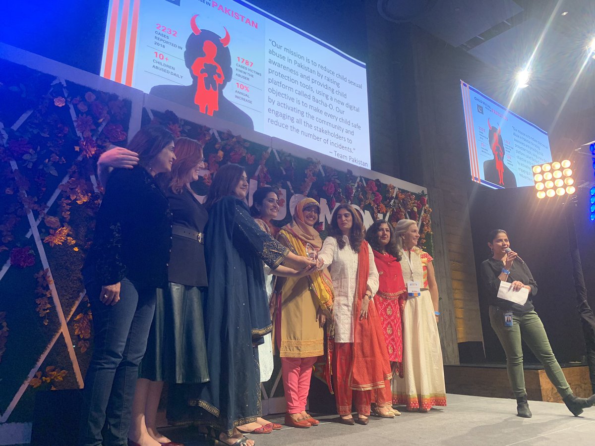 TechWomen's tweet image. Team Pakistan has a mission to reduce child sexual abuse through Bacha-o, a digital platform that will engage stakeholders, create awareness and reduce the number of incidents. #techwomen19