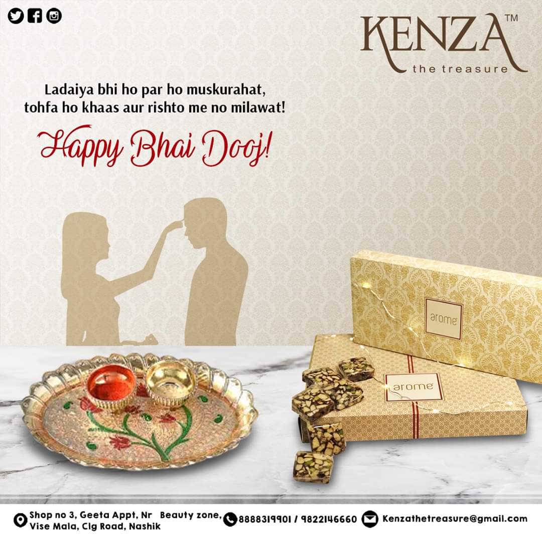 kenza_treasure's tweet photo. Every gift is special, every gift is huge, when the occasion is as special as Bhai Dooj!
#kenzathetreasure #HappyBhaidooj #diwaligift #diwalihampers #premiumgifts #premiumnuts #pistachio #luxurygifting #savoury #almond #hamper #box #packaging #foodporn #diwali2019 https://t.co/roIwrCvUgW