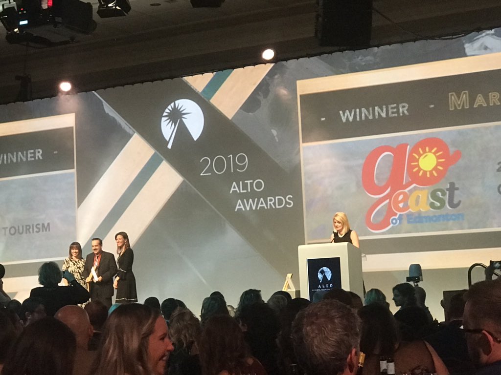 Congrats to <a href="/goeastofYEG/">Go East of Edmonton</a> for their well earned win at the Alto Awards for <a href="/TravelAlberta/">Travel Alberta</a> 
#taic2019