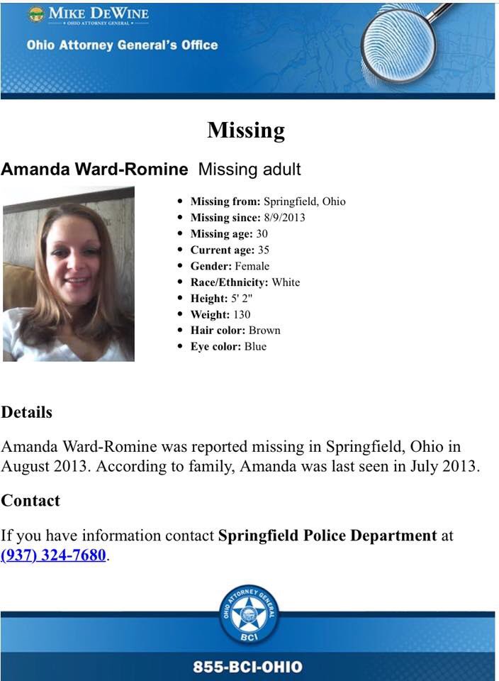missing_ohio's tweet photo. Today I heard that the father of Amanda Ward Romine, Karl Ward passed away. I had the pleasure of speaking with Karl once about Amanda’s disappearace. I could sense his kind heart and dedication to finding his daughter. Our thoughts and prayers are with the Ward family. https://t.co/IRxSHBlPSm
