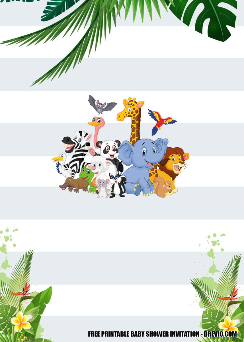Download Jungle-Baby-Shower-Invitation-4 - Get it Now :  https://t.co/zZveYUdqVt..., image size:857x1200