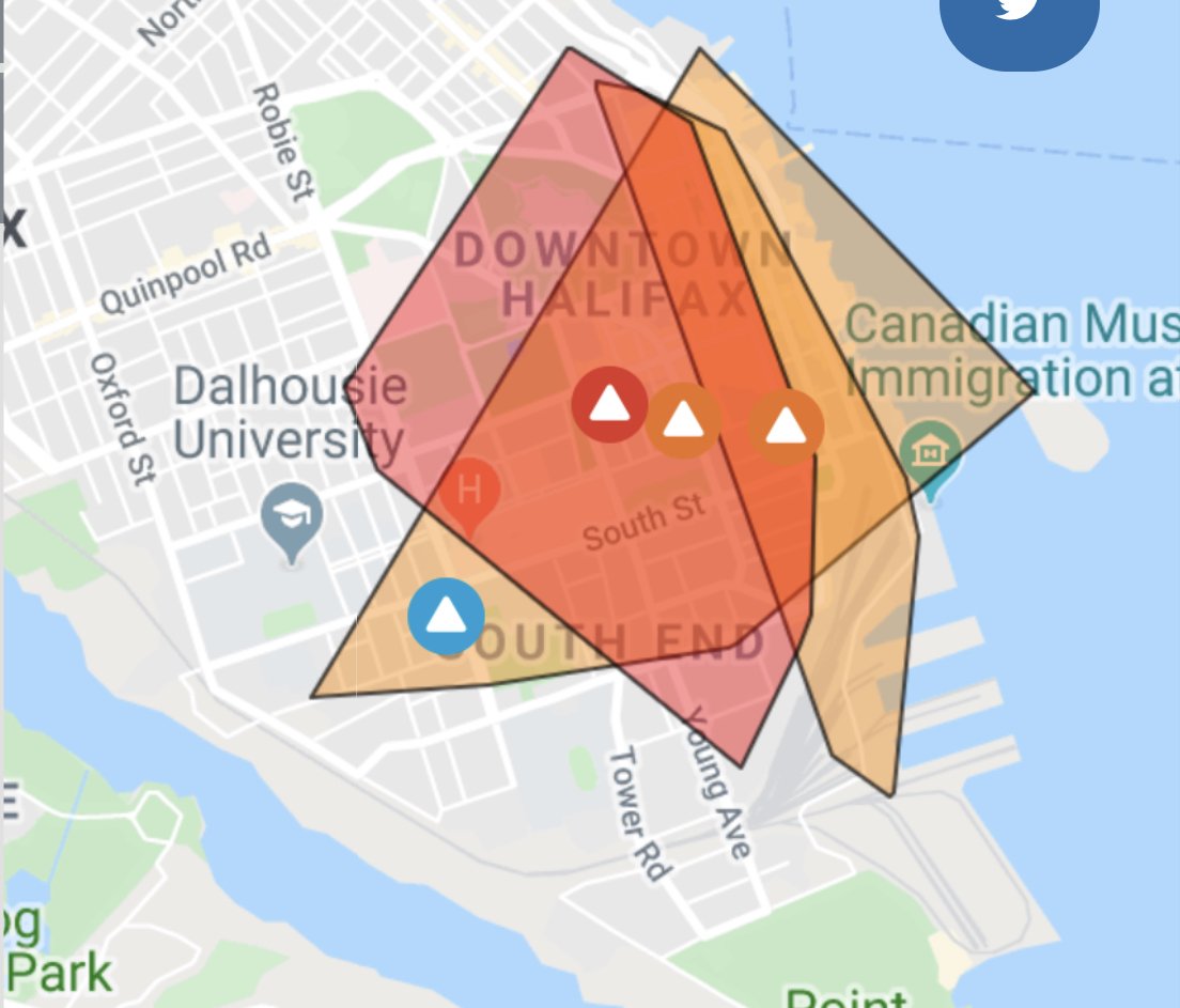 We have had to cut power to approximately 19,000 customers in South End Halifax due to an emergency request from <a href="/hfxfire/">Halifax Fire</a>. For the latest information and estimated restoration times visit outagemap.nspower.ca.