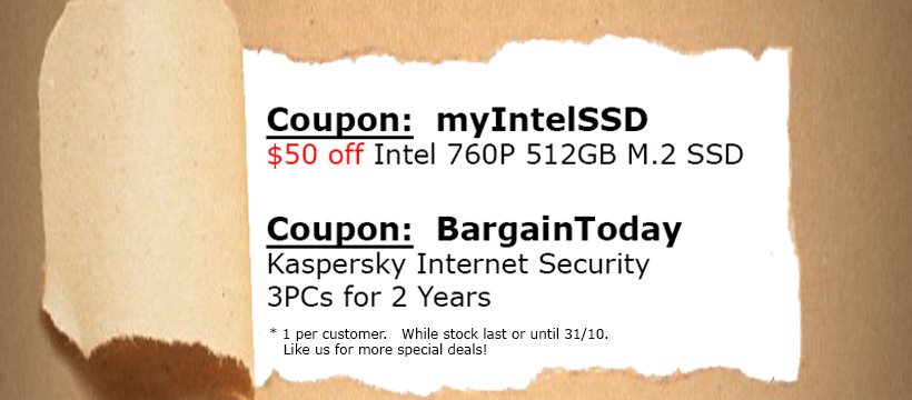 SaveOnITAu's tweet photo. 🚨 Hot Deal Alert 🚨
✨ Get $50 off super fast Intel 760P 512GB NVME M.2 SSD (3230/1625 MB/s Read/Write) at just $99.99! Get it at: https://t.co/aWE2BES35a

✨ Hot price Kaspersky Internet Security 3 PCs 2 year at just $15! See: https://t.co/DFFpGgrjl0

Follow us for more deals! https://t.co/kMCglxXyZM