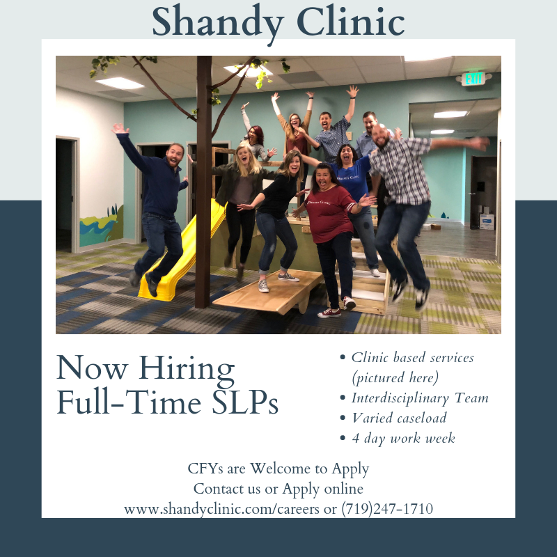 shandyclinic's tweet photo. We are NOW HIRING full-time SLPs to join our Pueblo teams!!

Pueblo North: Bilingual Spanish SLP: https://t.co/ACDB60XifT

Pueblo South: Full-time SLP: https://t.co/4vTVZ1rdkp https://t.co/f2rI8yLx52
