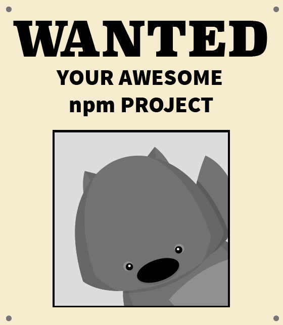 npmjs's tweet photo. is your team working on a cool project using npm or npm products? we want to help promote it! share your story with us here: https://t.co/0upXUNMf6Y https://t.co/muxrS7CF7r