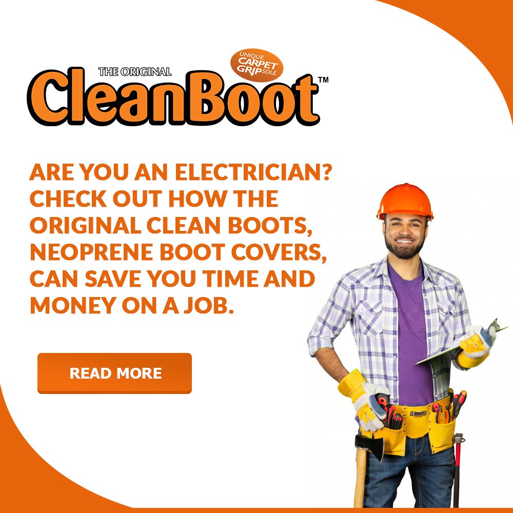 thecleanboot's tweet image. Are you an electrician? Check out how The Original Clean Boots, neoprene boot covers, can save you time and money on a job. bit.ly/2GtfdXk

#theoriginalcleanboot #neopreneshoecovers #shoecovers