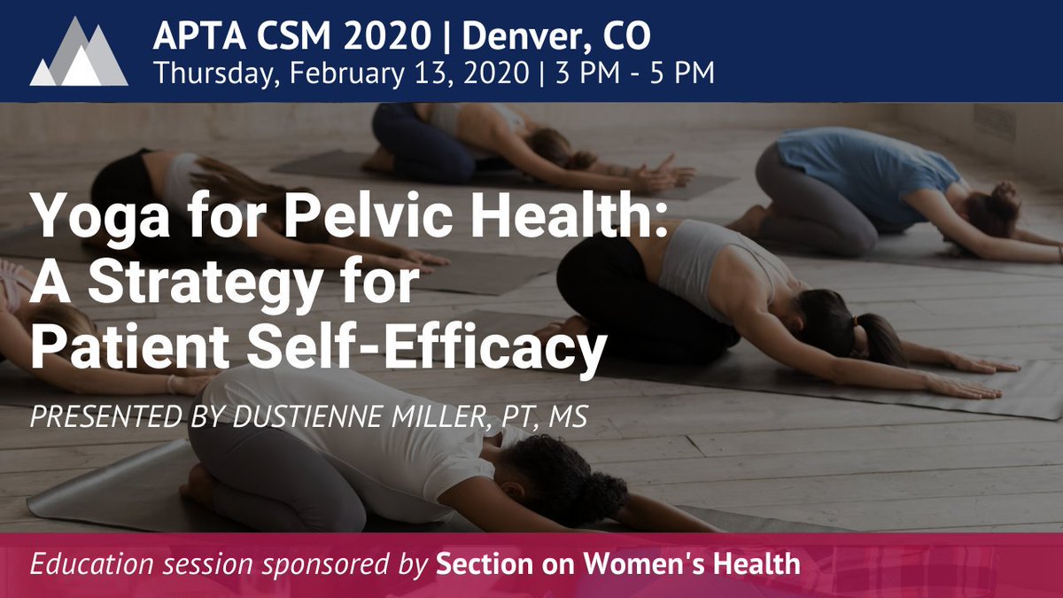 aptapelvic's tweet photo. Want to include yoga for pelvic health in your PT practice? This session will show recent research on using yoga as an additional treatment modality for those w/ endometriosis, fibromyalgia, PCOS, IBS, pelvic pain, urinary incontinence...
Learn more: https://t.co/hvgWNrqvRj https://t.co/NtSCHM0uAW