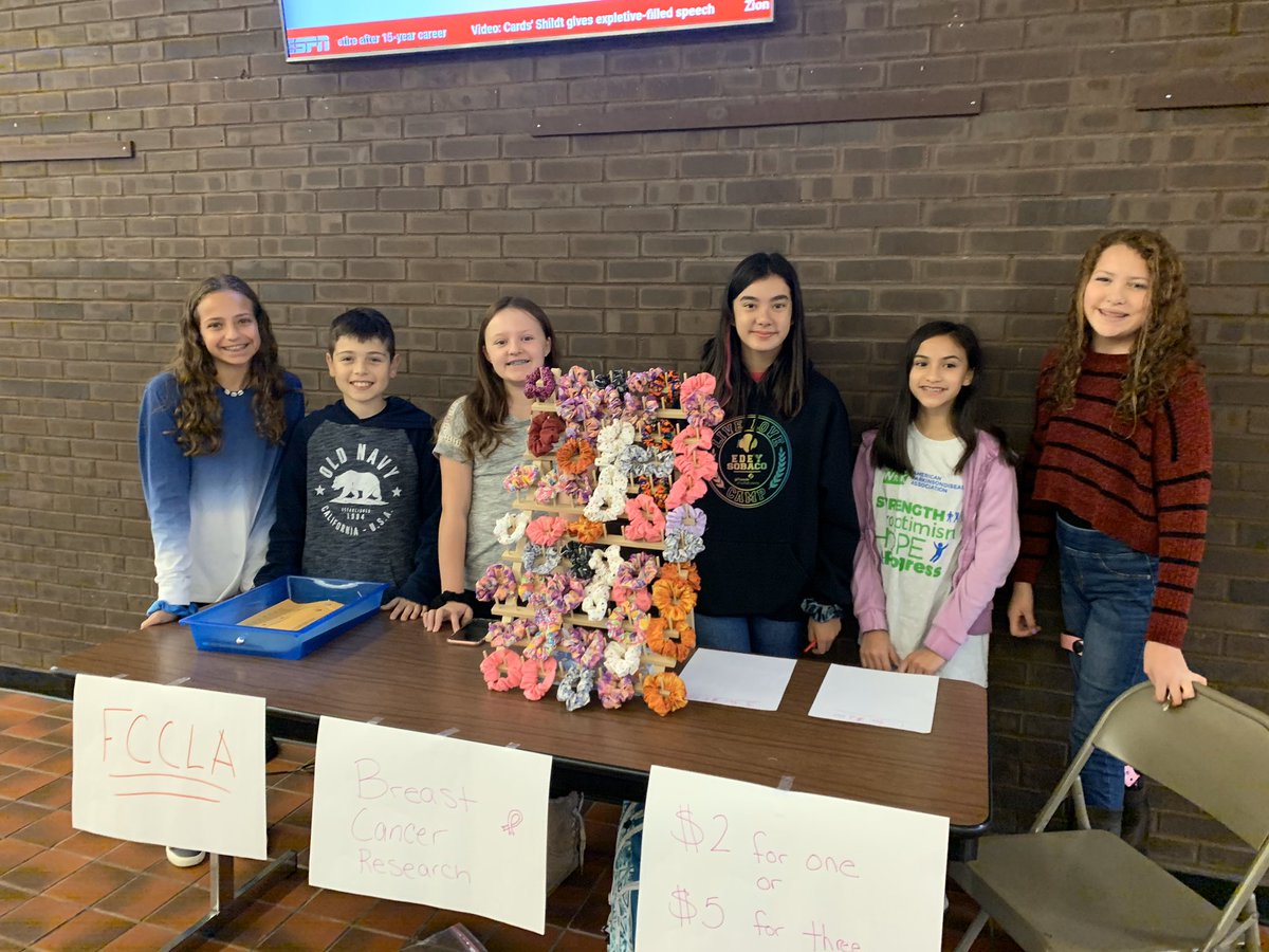 VGompers's tweet photo. FCCLA is having our last day of scrunchie sales this Thursday, Oct 31st at 7am. All proceeds go to breast cancer research. https://t.co/KrcYo9PkQj
