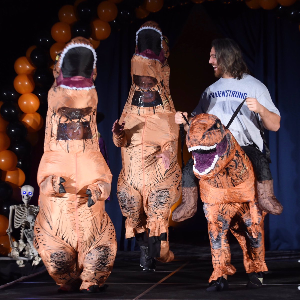 JBrissett12's tweet image. Our 1st Halloween fashion show with kids that are currently beating cancer. Thank you to my teammates, Coach Reich(one of the dinosaurs), the kids and their families. S/O to the beautiful Marley! She was Minnie Mouse and I was Mickey Mouse Magician #bestdressed. F##k Cancer!
