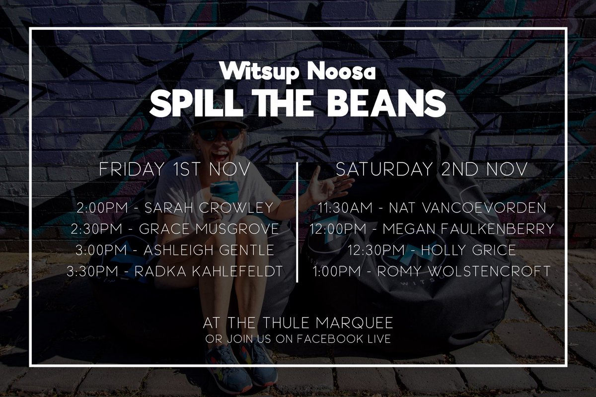 witsupcom's tweet photo. #WitsupNoosa SPILL THE BEANS

We’re doing interviews in beanbags with coffee at #NoosaTri! What can we get these athletes to spill the beans about?

Join us at the Thule marquee at the expo, or watch on FB live.

Who else should we include? 
#WitsupBeanBags https://t.co/MagE8ntP2C