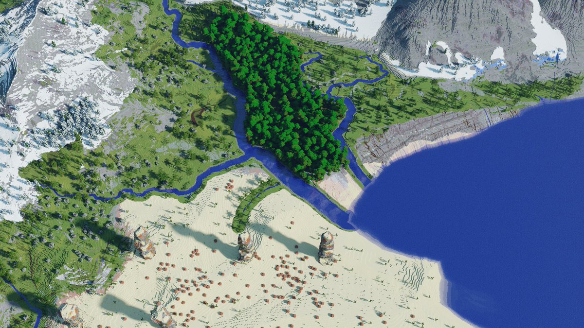 Evmanz1's tweet photo. Here is the map I've been working on for several weeks now, its 4k by 4k and up for download on @PlanetMinecraft -->  https://t.co/NsJSWkDVuj
Thumbnail render by @GuildsMinecraft 
Make sure to like &amp; diamond if you enjoy the map😄
#mountober https://t.co/BDFjEsitdU