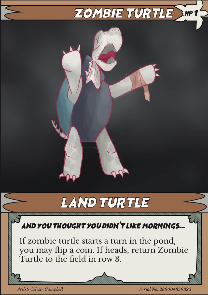 TAGforTurtles's tweet photo. #zombieturtle The zombie is having a really bad day. Are you having a better day than he is? Like if you hope he has a better day. Share if you love #Zombies. #Monsters #Halloween
Artist Credit - Celeste
Facebook - Celeste Francis Campbell Instagram - @celestialcreativity https://t.co/rML3gVaZxC