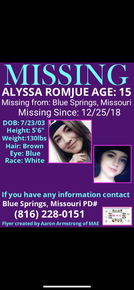 mami_2_3's tweet image. Missing and Endangered is assisting Alyssa’s family in trying to locate her. It has been a while any information you can provide could bring her home and ensure her safety. #bringmehome #findme #missingandendangered #alyssaromjue