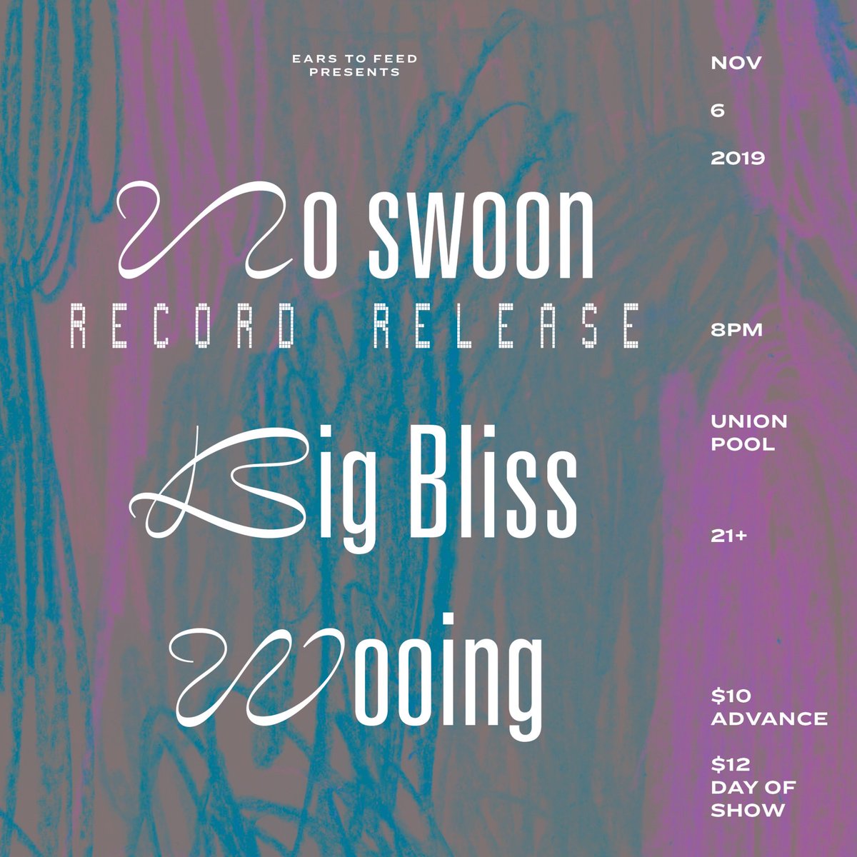 Next Brooklyn show is 11/6 with <a href="/NoSwoon/">No Swoon</a> for their record release party at <a href="/UnionPool/">Union Pool</a>! With @bigblissband , come get dreamy with us.
Grab tix eventbrite.com/e/no-swoon-rec…