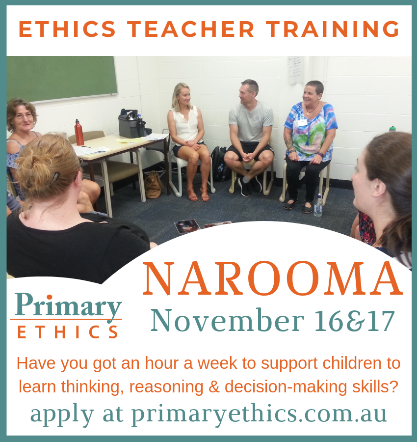 EthicsEducation's tweet photo. Volunteers are sought for #SouthCoast schools to deliver #ethicsclasses. The commitment is only an hour a week but the benefits are huge! Free ethics teacher training is planned for 16 &amp; 17 November in #Narooma. Please spread the word. https://t.co/pB9JN8dL3S