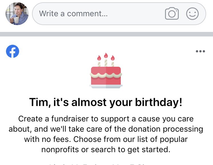 FatherTim's tweet photo. Instead of one of those Facebook birthday fundraisers, I’m thinking about just registering at Target. #ineedstuff https://t.co/F0Svz1Lv0O