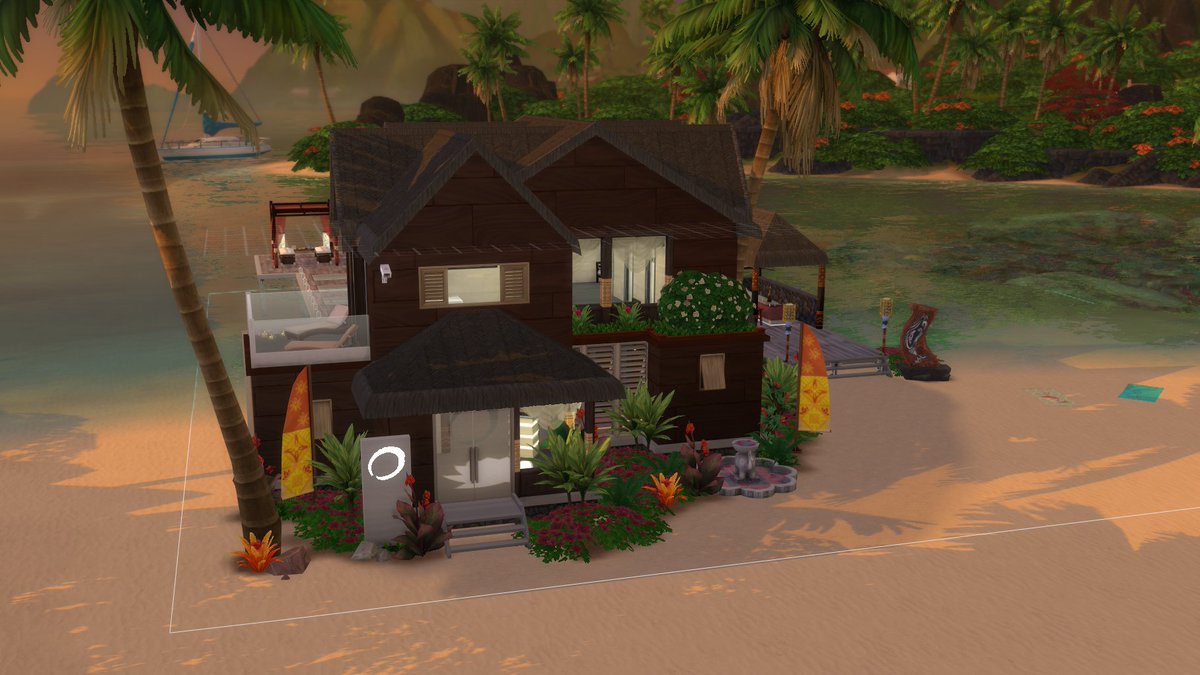TayloredBuilds's tweet photo. The build I did for @lilsimsie #simsieshell challenge! Take your sims on a relaxing spa retreat on the beautiful islands of Sulani. Download it on the gallary ID: welltaylored #showusyourbuilds #Sims4 https://t.co/dpVatnWQij