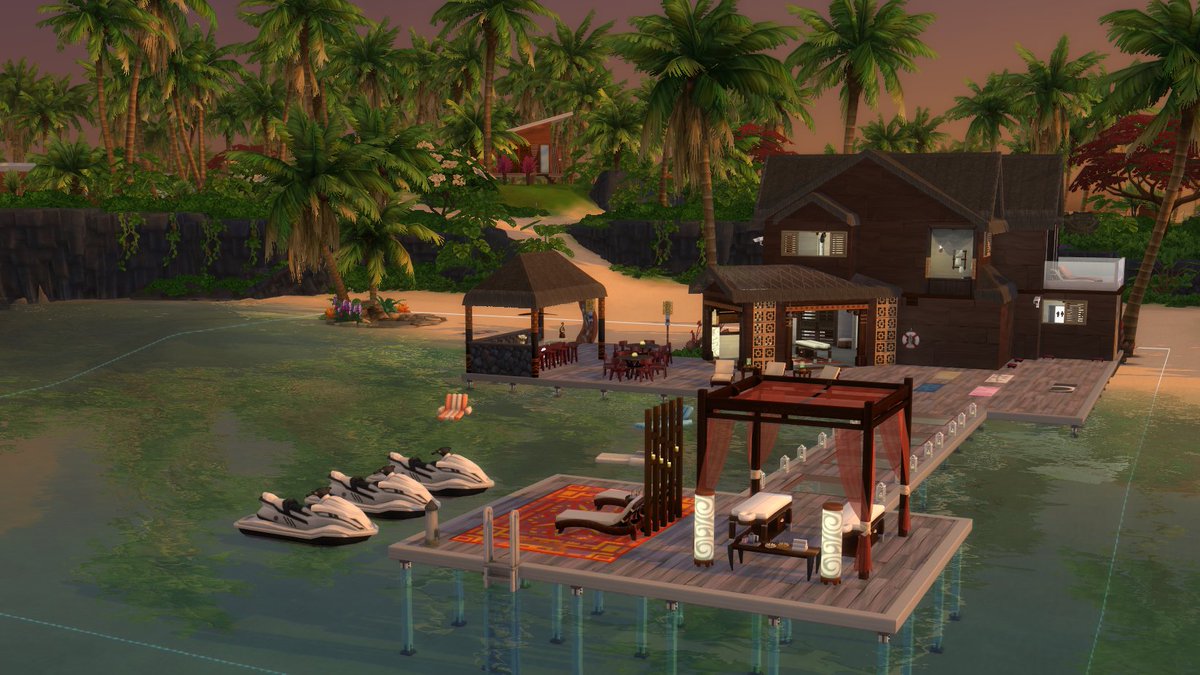 TayloredBuilds's tweet photo. The build I did for @lilsimsie #simsieshell challenge! Take your sims on a relaxing spa retreat on the beautiful islands of Sulani. Download it on the gallary ID: welltaylored #showusyourbuilds #Sims4 https://t.co/dpVatnWQij