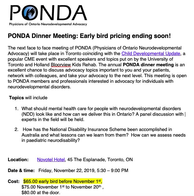 pondanetwork's tweet image. Sign up for our dinner meeting before early bird pricing ends! #advocacy #neurodevelopmentaldisorder #wearebettertogether