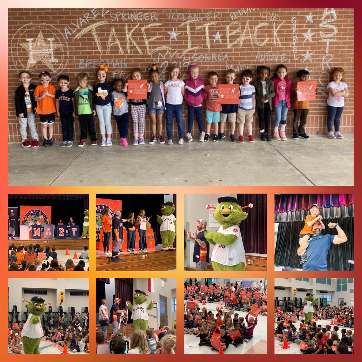 What an awesome day to be an MBE 🐻! <a href="/OrbitAstros/">Houston Astros Orbit</a> surprised us with a visit to kick off Red Ribbon Week and it was AMAZING! So thankful for our incredible <a href="/MaplebrookPto/">Maplebrook Elementary PTO</a> for making this happen! 💗 Bringing it home! ⚾️ #mbebears2020 #bethelight #mbeisfamily #Humbleisd_MBE
