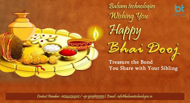 BalsamTechnolo's tweet image. Balsam Technologies wishing you Happy Bhai Dooj.
#balsamtechnologies #ITServices #webandappdevelopment #webandappdesigning