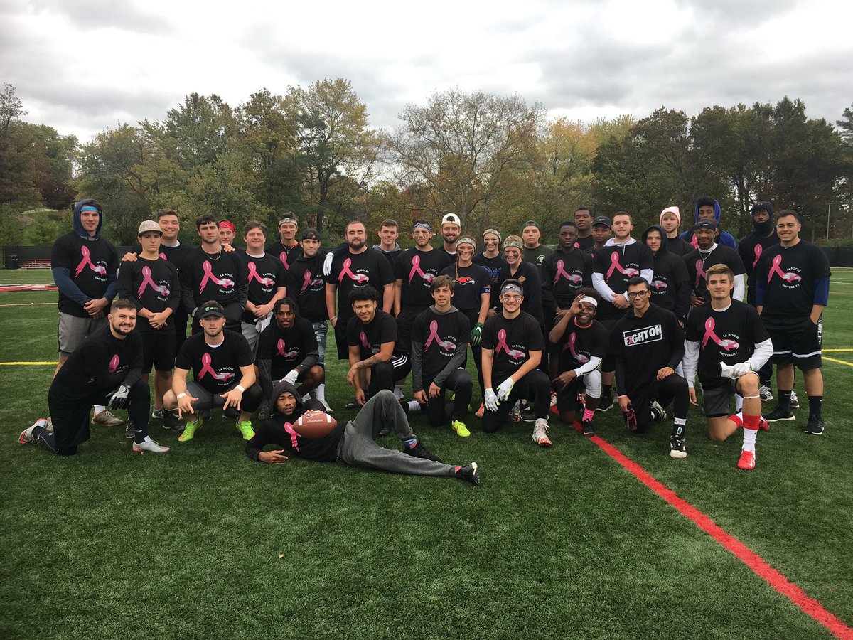 LRUSAAC's tweet photo. La Roche University first annual Breast Cancer Awareness flag football tournament https://t.co/RJLYhPtGCd