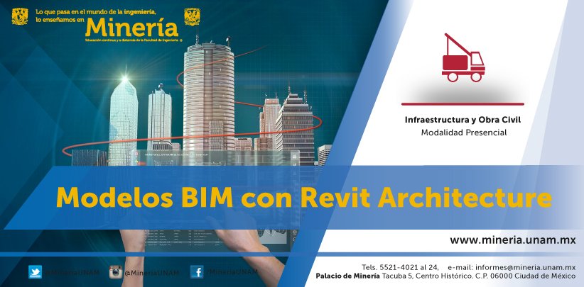 MineriaUNAM's tweet image. Participa en el curso #ModelosBIM con #RevitArchitecture y conoce las facilidades que proporcional el programa para generar planos realistas a partir del modelo #3D. 
Del 11 al 15 de noviembre de 17:00 a 21:00 horas. 
Temario, precio y registro en: ow.ly/IXFK30pN9NG