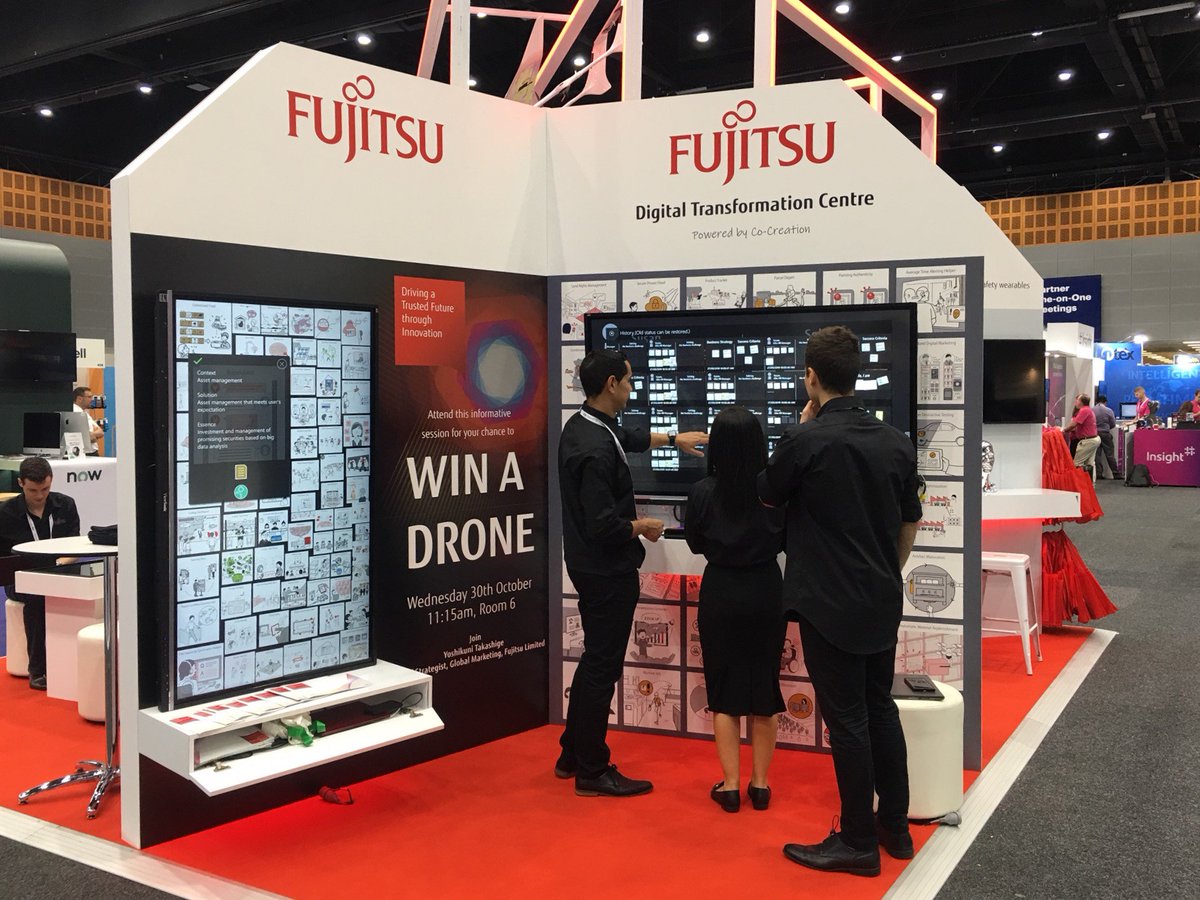 FujitsuAPAC's tweet photo. The Fujitsu team is ready for 2019 Gartner IT Symposium/Xpo up at the Gold Coast this week!! We are excited to show how you can make #digitaltransformation easy over the next few days!! Make sure to stop by #Booth516 to find out!! #GartnerSYM #Fujitsu https://t.co/nXpmXCbXyP