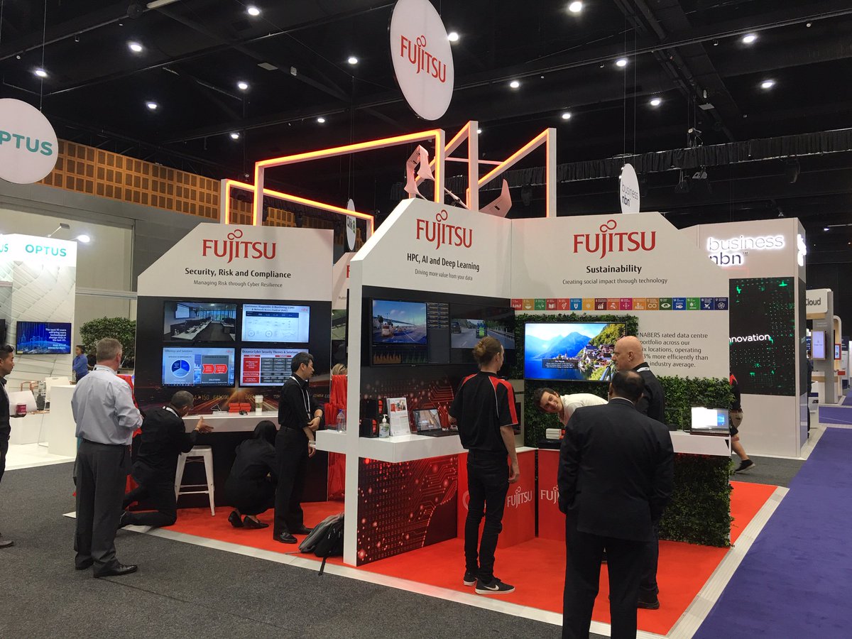 FujitsuAPAC's tweet photo. The Fujitsu team is ready for 2019 Gartner IT Symposium/Xpo up at the Gold Coast this week!! We are excited to show how you can make #digitaltransformation easy over the next few days!! Make sure to stop by #Booth516 to find out!! #GartnerSYM #Fujitsu https://t.co/nXpmXCbXyP