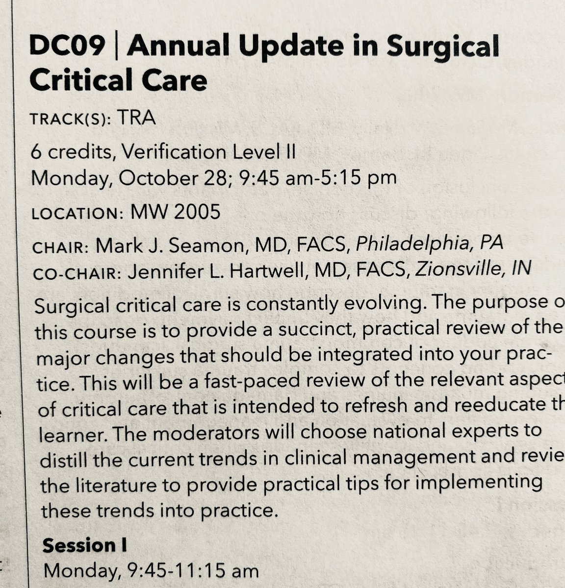 That’s a wrap. Awesome course in #criticalcare! If you missed it, mark your calendars for #acscc20. @MarkSeamonMD @nielsmd @lewisjkaplan @rskinnermd3 @pferrada1 @RandiSmithMD @najsw @traumajaw Sam Tisherman, Deb Stein, Larry Reed @AmCollSurgeons #acscc19