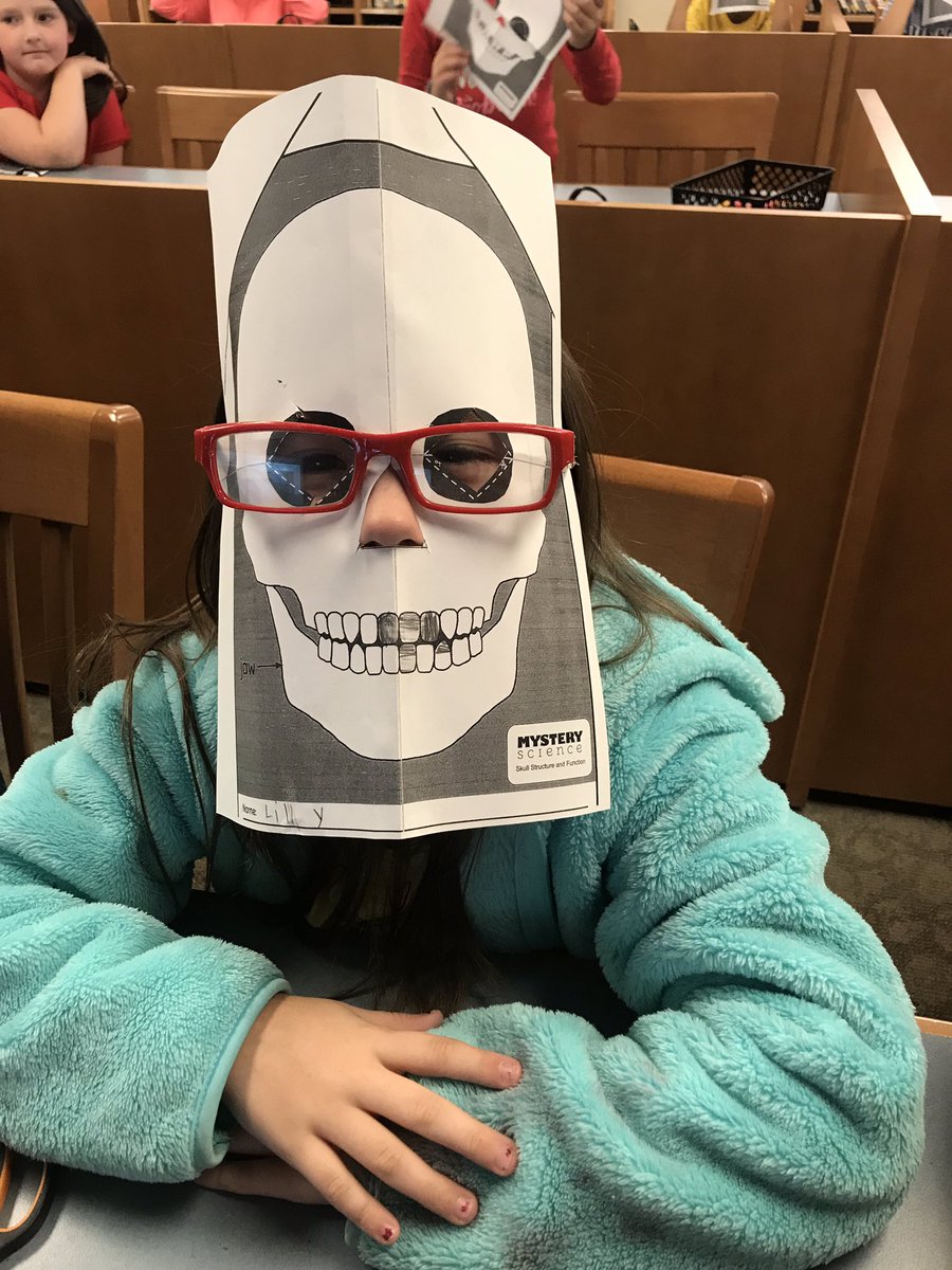 cartmellcatt's tweet photo. We investigated the structure and functions of the human skull today during Mighty Monday. We even created a skull mask with a working jaw! #mysteryscience #cartmell2020 https://t.co/2aO77ZWFPB