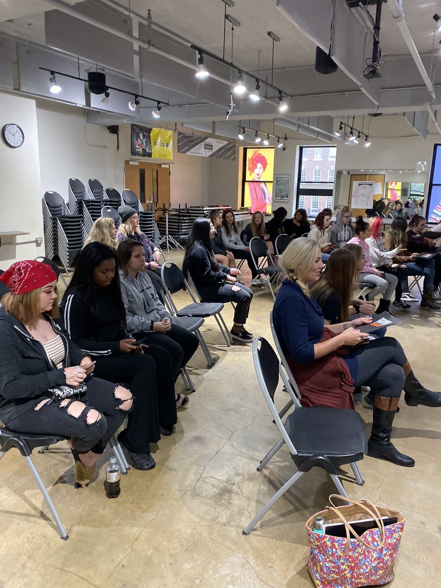 EDorseyWHS's tweet photo. Amazing morning spent @pmtsstl with a great group of kids learning about their cosmetology program! And we were surprised by two windsor alums! @CounselorWHS @areedwhs @WindsorHighOwls #hoothoot https://t.co/Z0mJCsAILL