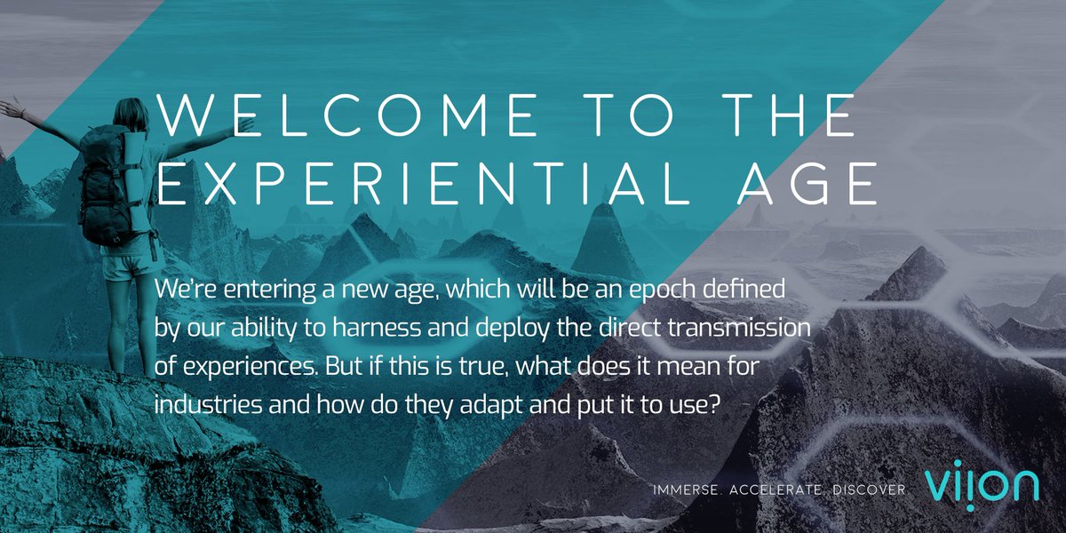 viionworld's tweet photo. We’re entering a new age defined by our ability to harness and deploy the direct transmission of experiences. What does it mean for industries and how do they adapt and put it to use? Read the article: https://t.co/AsNjiz04Qm #virtualreality  #immersivelearning #cognitivescience https://t.co/YYTALe4L7Z