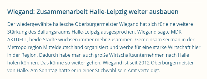 MetropolregionM's tweet photo. Halles wiedergewählter OB @berndwiegand zur Zusammenarbeit der Region im Rahmen der @MetropolregionM. https://t.co/MopZ1squri