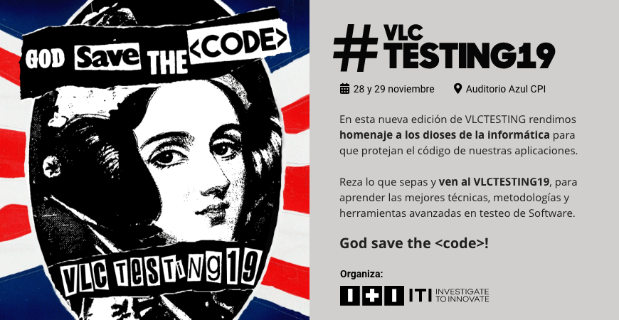 ITI_TIC's tweet photo. 16 seminarios + 11 conferencias + Evento nocturno + Ponente nacionales e internacionales = 2 días centrados en calidad y testeo software. ¿Necesitas más motivos para acudir a vlctesting? No te pierdas la novena edición de #vlctesting19 #godsavethecode https://t.co/k9I7UDNuel https://t.co/2UtCtyjuKq