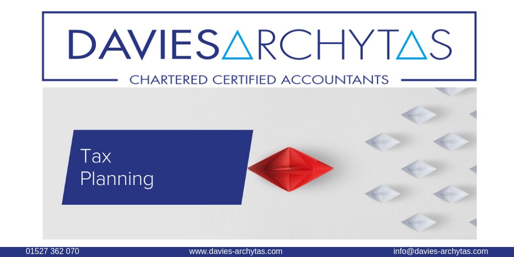 Have you considered Tax Planning to evaluate where you could make significant tax savings to invest & develop elsewhere? Contact the team at Davies Archytas today to find out more. 

#TaxPlanning #BusinessSavings #Tax #WorcestershireHour