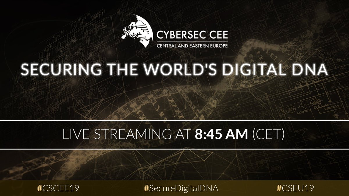 CYBERSECEU's tweet photo. Don't miss #CSEU19 exclusive live stream of the opening ceremony, keynote presentation and main discussion panel in the #STATE Stream. We start at 8:45 on Twitter and Facebook. https://t.co/ss1Hm5e5uP