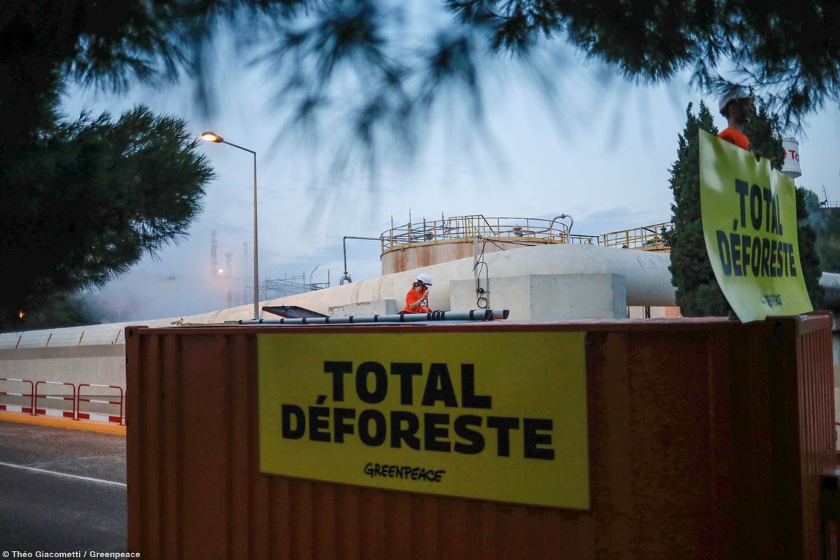 Quel lien entre @Total, l'huile de palme et la #déforestation ? Il ne devrait pas y en avoir !
😤 Sauf que <a href="/EmmanuelMacron/">Emmanuel Macron</a> a autorisé Total à importer dans sa raffinerie de la Mède jusque 650 000 tonnes d’huile de palme par an pour produire des agrocarburants #MedeInFrance