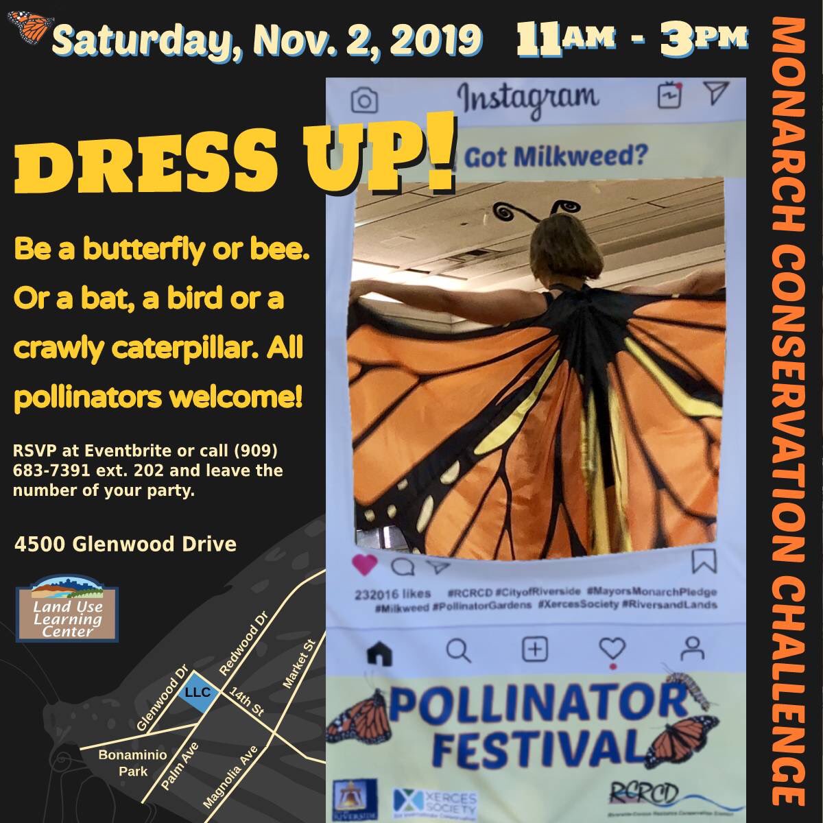 Got milkweed? Learn about the Monarch’s host plant at the Pollinator Festival.  RSVP to eventbrite.com/e/pollinator-f… or call RCRCD with the number attending at (951) 683 7691 Ext. 201. #RCRCD #MayorsMonarchPledge #Milkweed #CityofRiverside #PollinatorGardens #XercesSociety