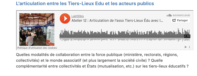 TiersLieuxEdu's tweet photo. [Podcast 12/15] Retour sur le barcamp #TLEDU @LudoviaORG avec @lab110bis. 3 minutes pour comprendre avec @LeaDouhard du Lab 110bis
https://t.co/ekeXFsJBoA https://t.co/7byMs67m6B