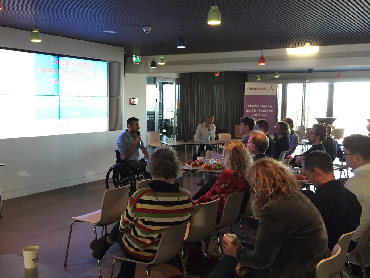DeSlingerU's tweet photo. Ontbijtsessie ‘Toegankelijkheid, kansen en mogelijkheden voor ondernemers’. Keynote speaker Marc de Hond en info van NS en ProRail. Sessie wordt bijgewoond door 40 belangstellenden. https://t.co/2vpjM8NHF9