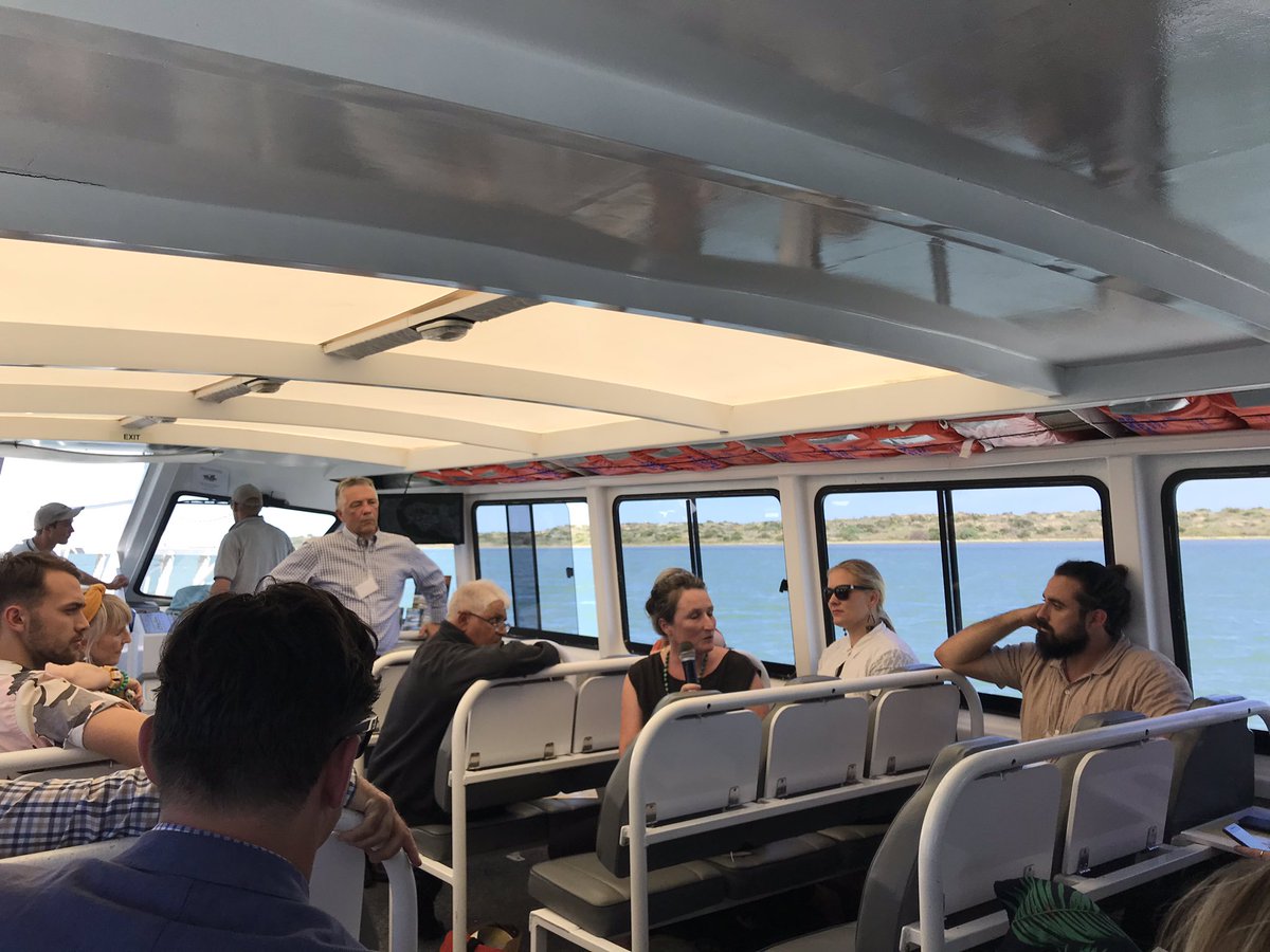 FreoFoundation's tweet image. Great discussion happening amongst community foundation colleagues whilst we take in the scenery aboard a boat cruising towards the Murray Mouth. #BetterTogether2019 @AusPhilanthropy