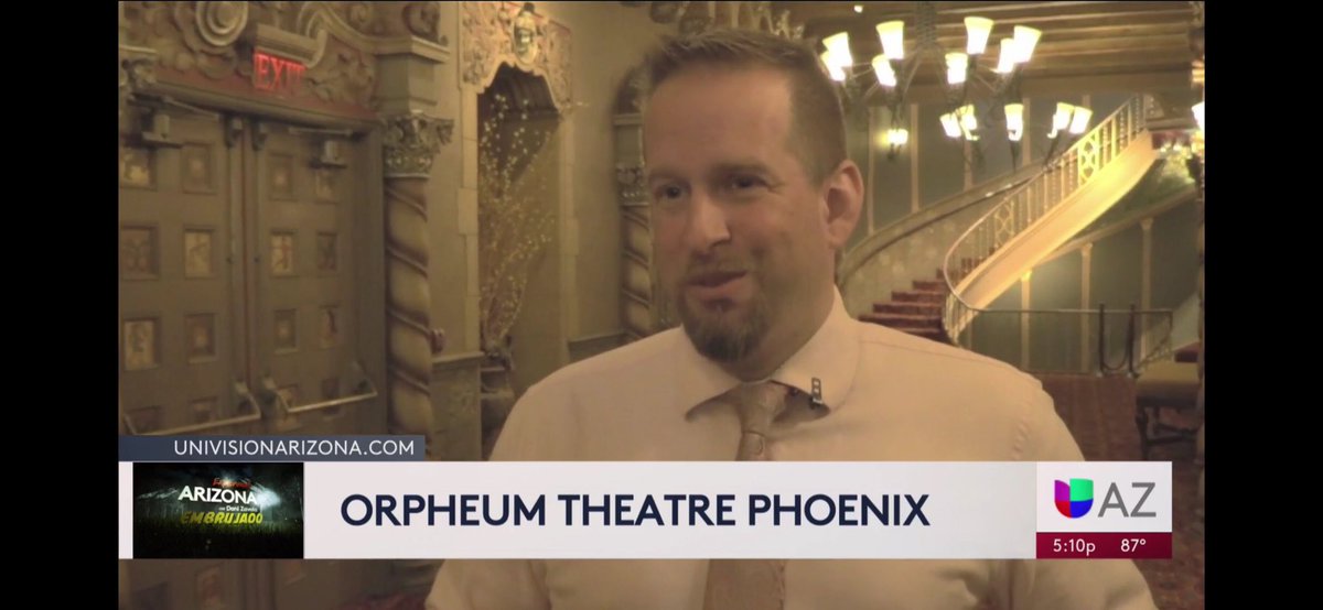 DavidJCruse's tweet photo. Made the media rounds this week discussing the history and hauntings of @OrpheumPhx.
#azfamily #goodmorningarizona #orpheumphx #phoenix #nbc #univision #positivelyarizona https://t.co/DCYEYVdaMx